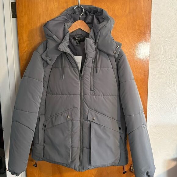 Gray Puffer Jacket Mens Large - Picture 1 of 4